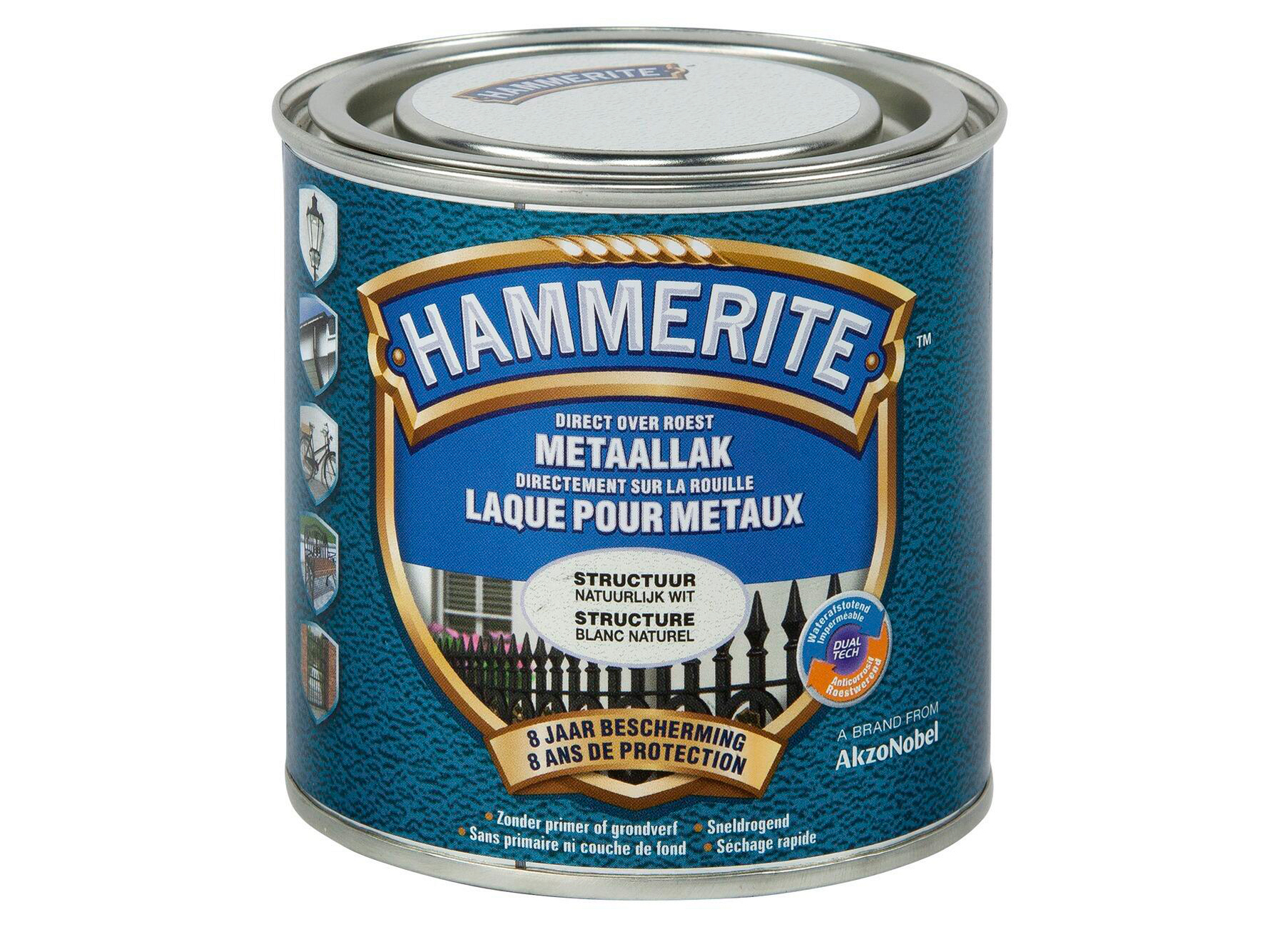 HAMMERITE LAQUE METAL STRUCTURE BLANC NATUREL 250ML