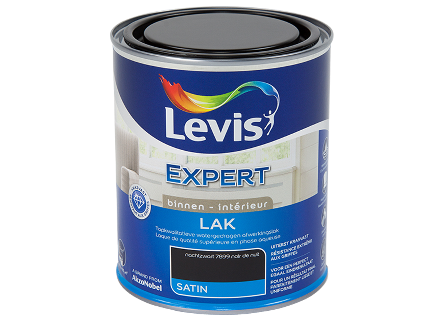 LEVIS EXPERT LAK BOIS INTERIEUR SATIN NOIR NOCTURNE 7899 0,75L