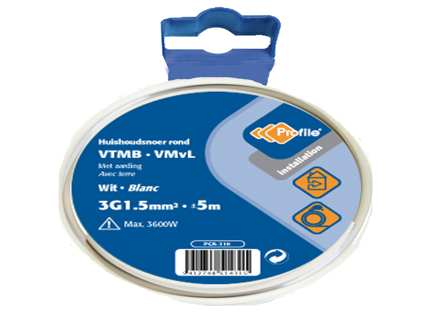 CABLE VTMB 3G1.5 BLANC 5M BLISTER