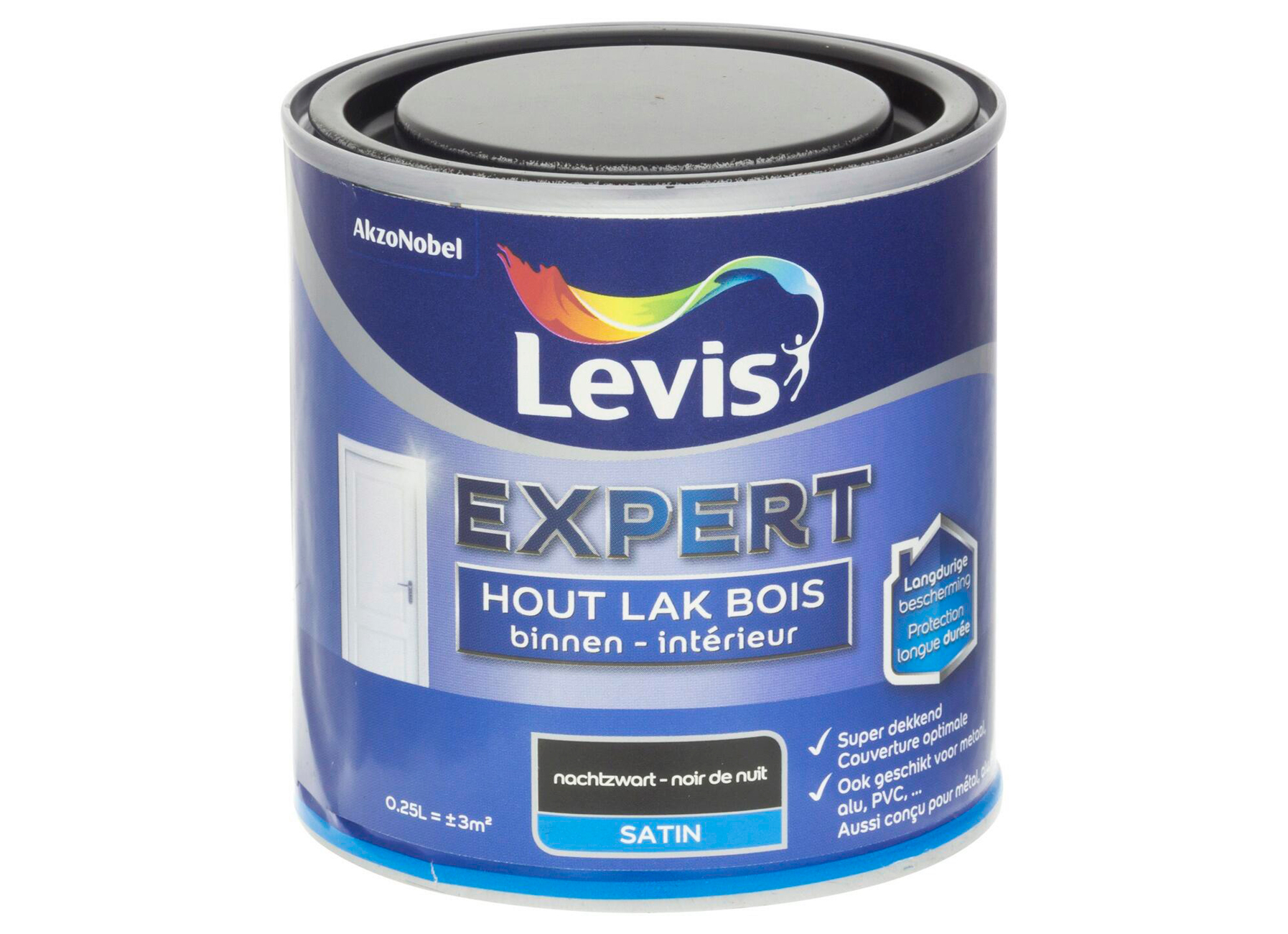 LEVIS EXPERT LAK BOIS INTERIEUR SATIN NOIR DE NUIT 7899 0,25L